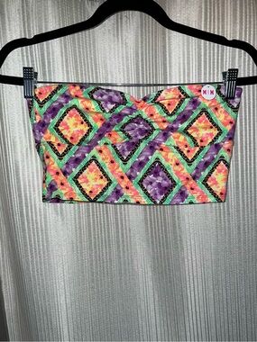 PINK Victoria's Secret geometric floral leopard print bandeau NWT